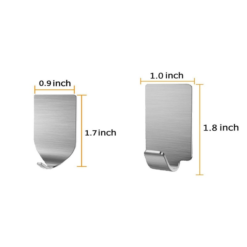 Newraturner Adhesive Hooks, 32-Pack Heavy Duty Wall Hooks Stainless Steel Waterproof Hangers for Kitchen, Bathroom, Bags, Towel, Coat, Keys, Robe, Home, Offices (16 Small + 16 Big) (Hooks - 32p) - Image 4